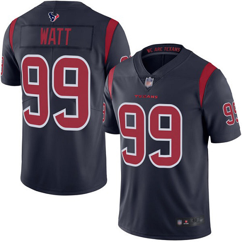 Houston Texans Limited Navy Blue Men J J  Watt Jersey NFL Football #99 Rush Vapor Untouchable